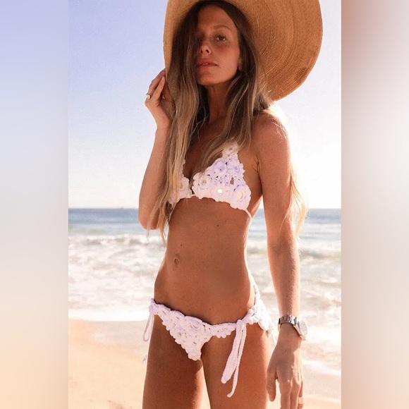 LoveShackFancy Other - LoveShackFancy Ostelle Crochet Embellished Bikini Set - Size S/L Mixed NWT